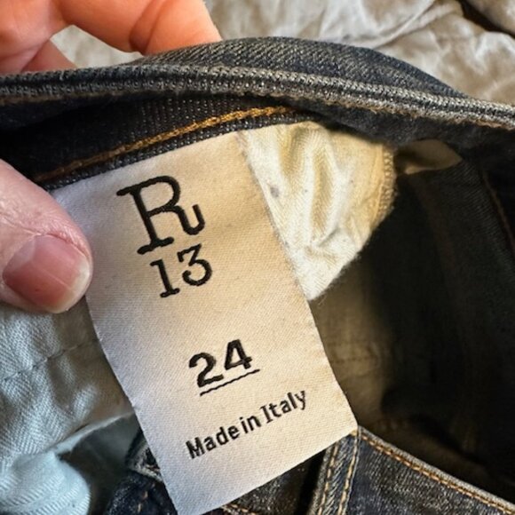 R13 Boy Skinny Dark Vintage Wash, Sz 24 - Picture 5 of 8